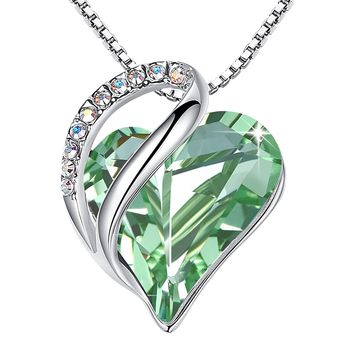 Cross-border Europe and America Amazon Hot Sea Heart Necklace Heart Crystal Pendant Clavicle Chain Women's New Accessories