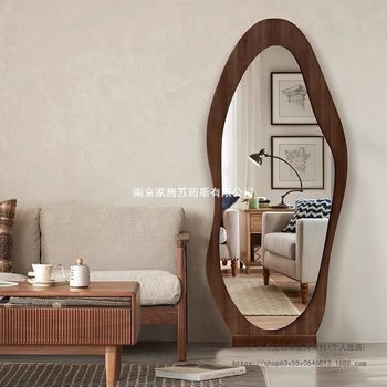 Cream Style Full-Length Mirror Floor-To-Ceiling Mirror Ins Scandinavian Fitting Mirror Wall-Mounted Bedroom Living Room Special-Shaped Cloud Dressing Mirror