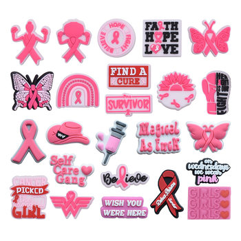 Pink women's hole shoes shoe buckle PVC soft rubber shoe flower cross-border e-commerce jewelry accessories cartoon DIY decorative buckle