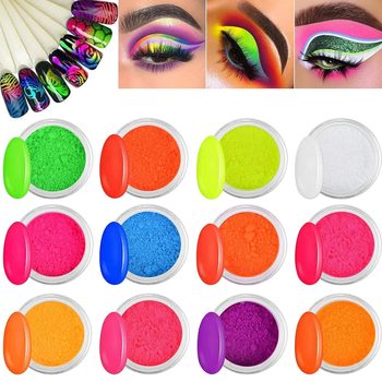 Nail Art 12 Color Series Phosphor Barbie Powder Transparent Box suit Laser Glue Light Therapy Armor Bright Color 12 Color suit