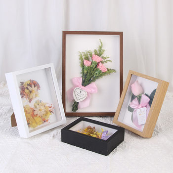 Three-Dimensional Dried Flower Hollow Photo Frame Insect Shell DIY Building Blocks Handmade Decorative Picture Frame Fallen Leaf Specimen Photo Frame Wholesale