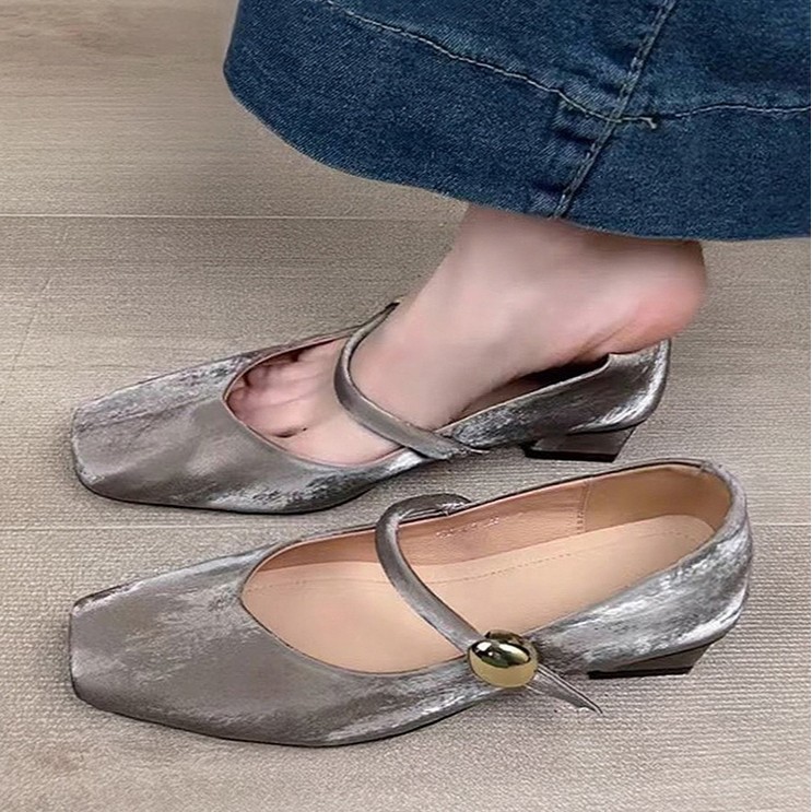 (Mới) Mã A9046 Giá 640K: Giày Cao Gót Nữ Huesin Gót Vuông Phục Cổ Cổ Điển Giày Dép Nữ Chất Liệu G02 Sản Phẩm Mới, (Miễn Phí Vận Chuyển Toàn Quốc).