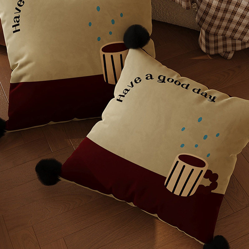 American Retro Home Pillow Removable Pillow Cover High-End Living Room Sofa Back Cushion Bedroom Bedside Cushion