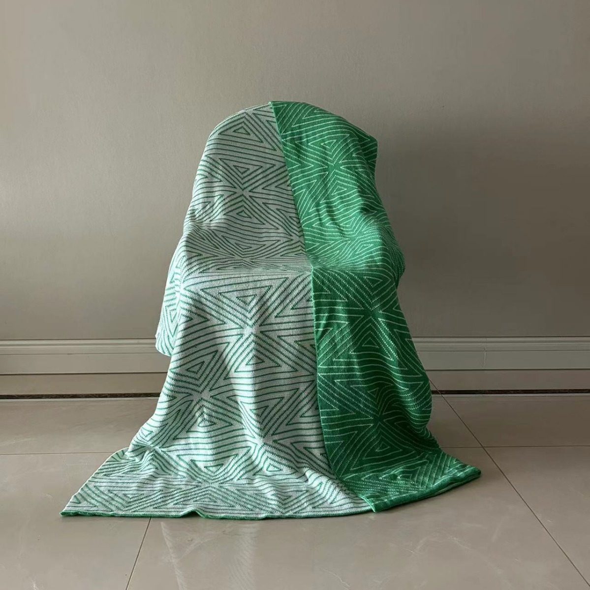 Nordic ins Style Black and White Knitted Casual Wool Blanket Air Conditioner Quilt Winter Nap Sofa Blanket Single Blanket