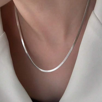 Europe and the United States personality hot girl all-match titanium steel chain stacked necklace cross-border new ins chain snake bone chain clavicle chain