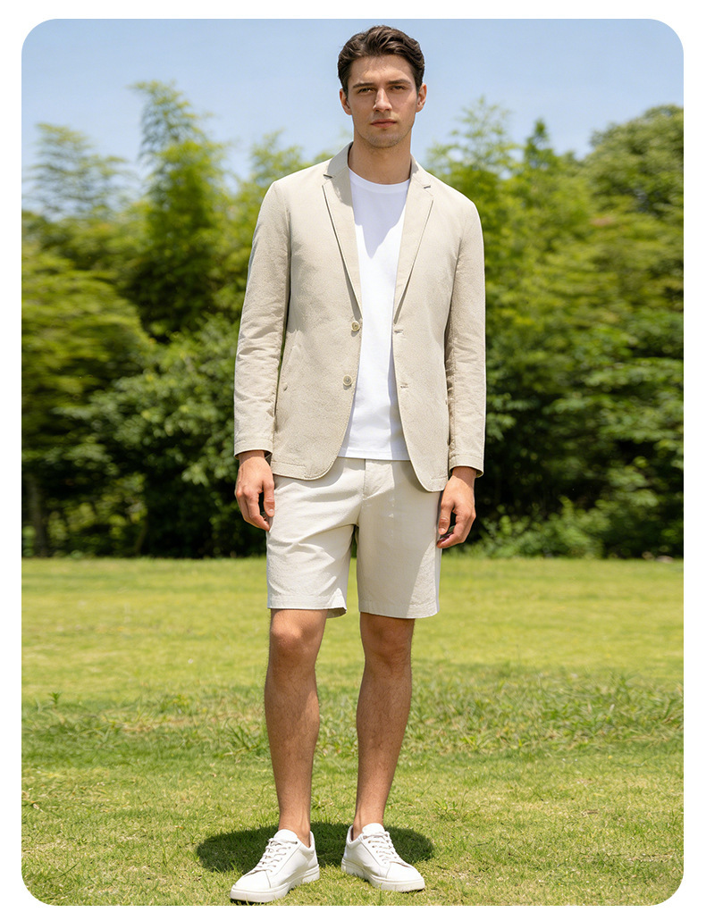 Áo blazer nam mỏng nhẹ chất liệu nylon co giãn thoáng khí chống nắng dáng ôm — Xanh đậm, màu đen, Màu kaki