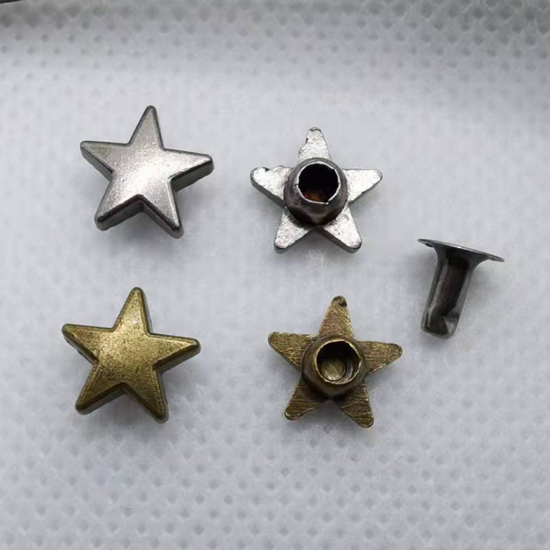 Manufacturer Wholesale Antique Bronze Five-Pointed Star Rivets Vintage DIY Phone Case Apple Watch Strap Accessories Clothing Rivet Buckle