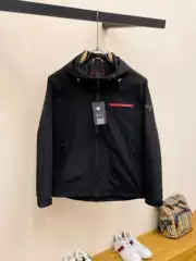 1.1 Correct Version 24 Autumn and Winter Pra Double-Sided Nylon Triangle Logo Blcg Stand Collar Color Matching Jacket for Men and Women