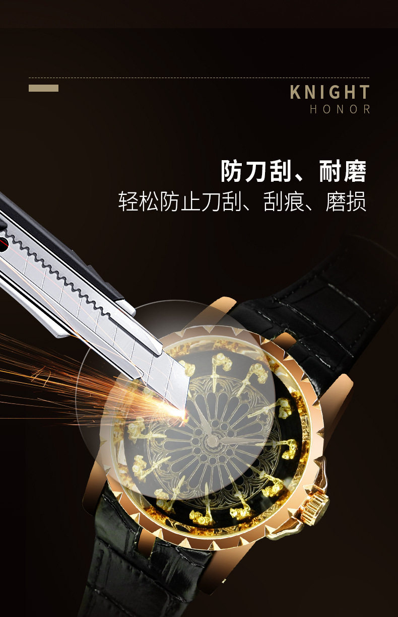 12 Knight fashion trend large dial waterproof men's student watch retro watch casual popular TikTok