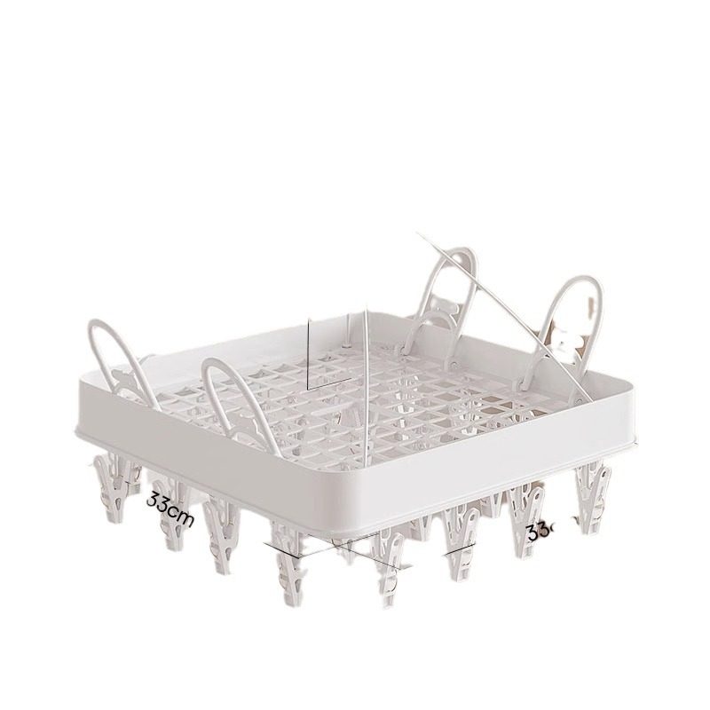 Plastic Round Multifunctional Hanger Socks Clip Folding Balcony Drying Hanger Inner Pants Rack Drying Rack Household Windproof