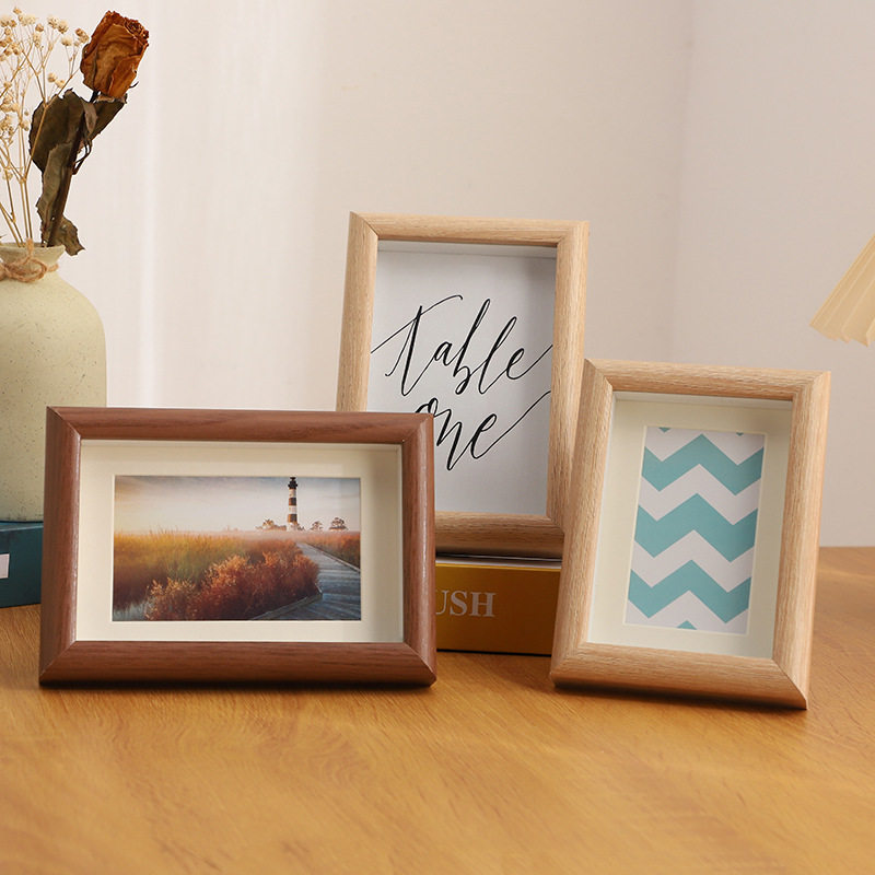 Walnut photo frame decoration desktop decoration small photo frame picture frame wholesale DIY photo frame 5-inch 6-inch mini photo frame