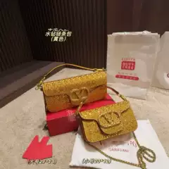 V-Tag Bag VT Bag Heavy duty Full Diamond Small Flower Letter Chain Underarm Single Shoulder Cross Shoulder Small Square Bag