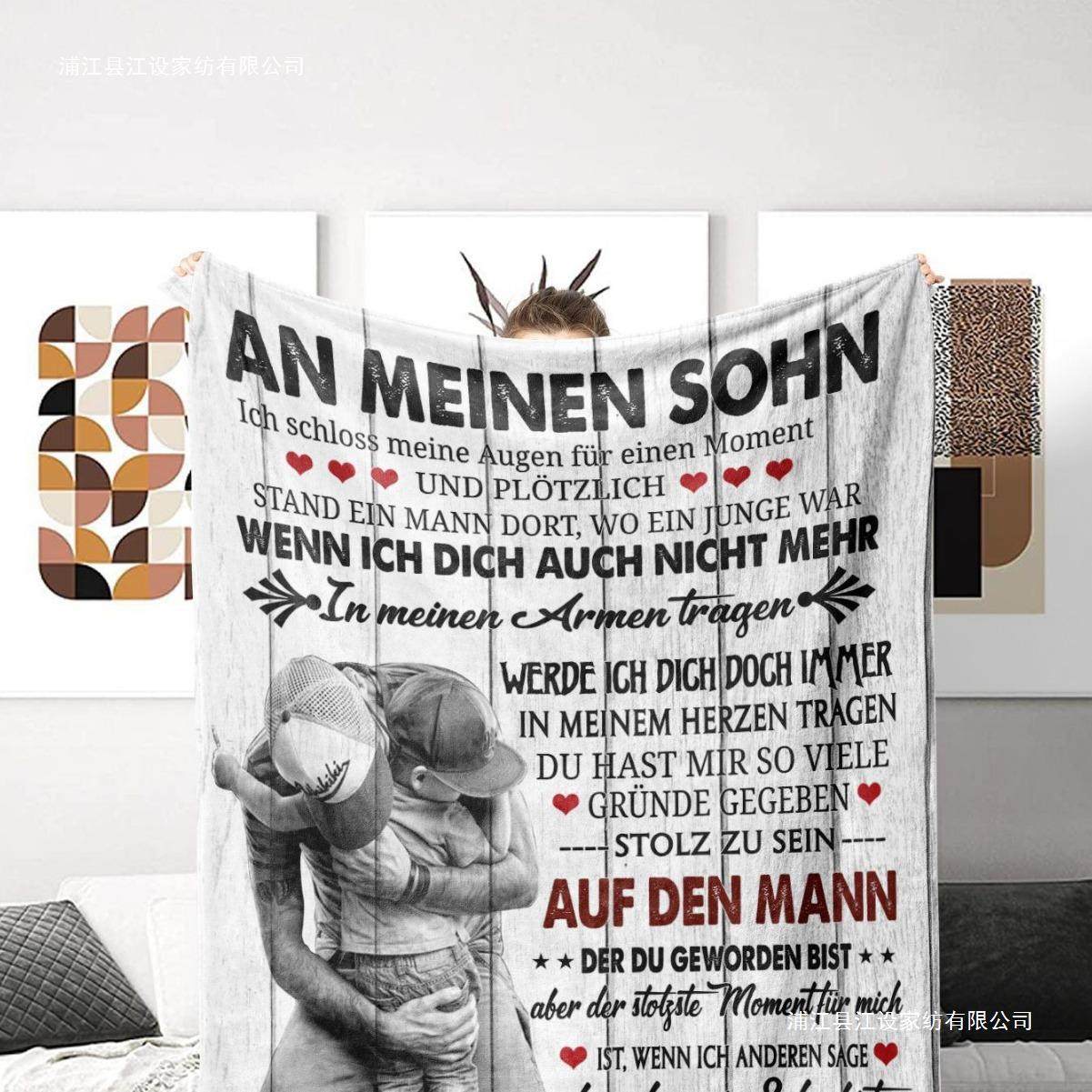 Cross-Border Amazon Popular German Style Gift for Family, Flannel Blanket, Envelope Letter, Letter Writing