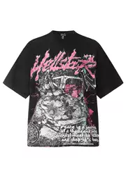 Cross-Border Summer European and American Trendy Brand Wholesale Men's and Women's Loose Export Hellstar Short-Sleeved T-Shirt Hellstar Tee