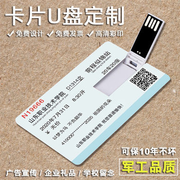 Card-Type USB Flash Drive Customizable with Printable Logo Pattern Business Card USB Flash Drive Customized School Exhibition Promotion Advertising Gift USB Flash Drive