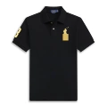 Polo shirt - black with gold logo