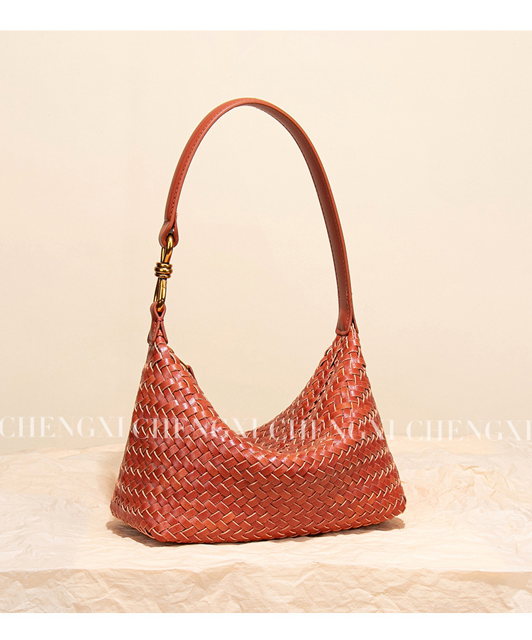 Túi đeo chéo nữ dáng thùng đan thủ công chất liệu PU phong cách tối giản — B2563 # đen, B2563 # hoa hồng hồng, B2563 # hoa oải hương màu tím, B2563 # màu vàng chanh