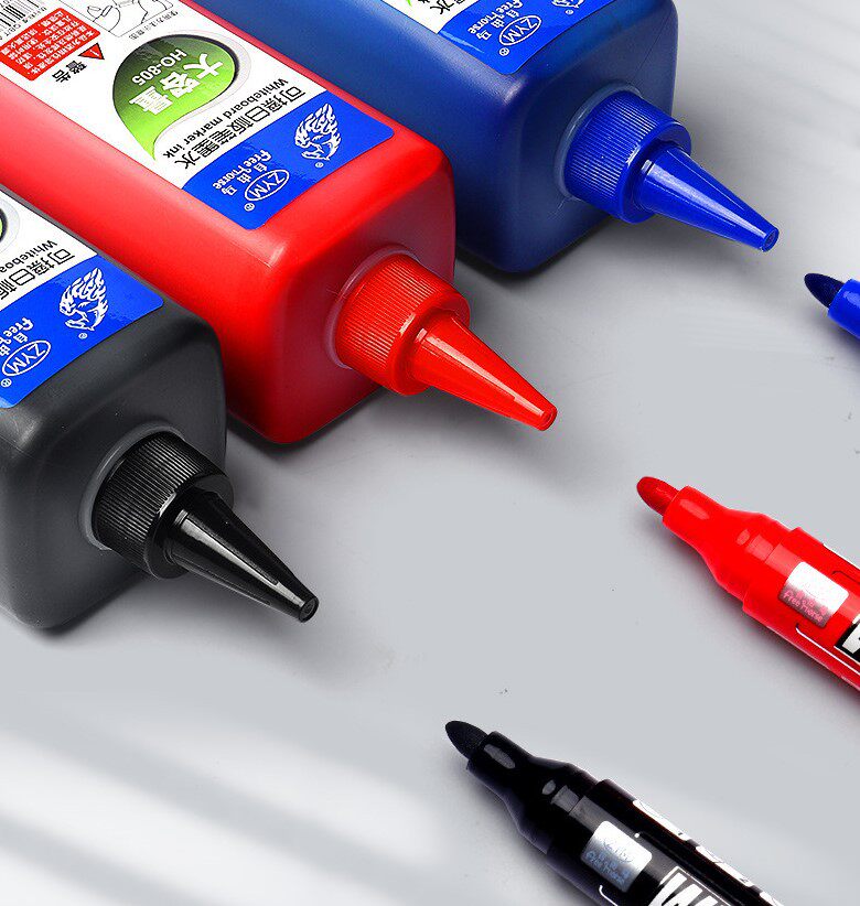 Free Horse Whiteboard Pen Ink Replenishment Liquid Erasable Whiteboard Pen Special Easy-Erasable Quick-Drying Large Capacity Large Bottle of Whiteboard Water