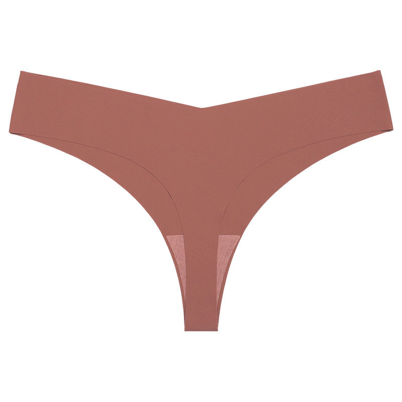 欧美低腰冰丝裸感无痕纯棉裆透气大码T型内裤 女士性感一片式内裤