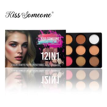 Exclusive for Cross-border Export Makeup Beauty Makeup Makeup 12 Toner Face Makeup Plate Covering High-gloss Powder Pancake Plate