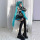 Костюм Хацунэ cos MIKU formula, костюм японской девушки из аниме, серебристый лакированный кожаный женский костюм для косплея JK mini 3