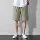 Summer New Men's Korean-style Solid Color Light Plate Elaptic Multi-pocket Ice Silk Casual Sports Shorts All-match Pants
