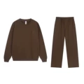N01 round neck brown suit