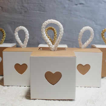 Xi Yin hot selling European Kraft paper Love Candy Box Vintage Kraft paper romantic Square set box packaging in stock