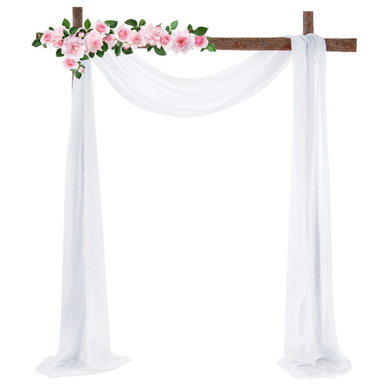 Curtain Outdoor Forest Lawn Wedding Decorations Four Side Lock Edge Decorative Curtain Wedding Party Curtain Arch Veil