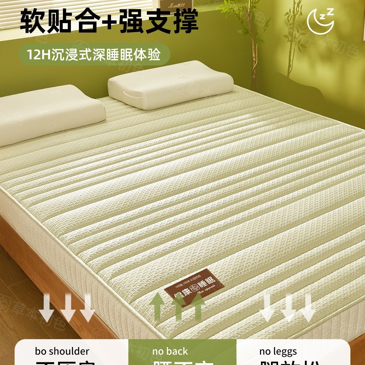 Household Latex Mattress Cushion Bedroom Single and Double Memory Foam Mattress Cover for Student Dormitory Rental