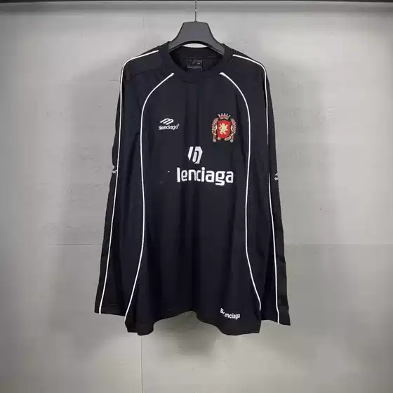 New Paris high version of the B family long-sleeved soccer sportswear LOGO embroidery printing loose men's and women's models T-shirt