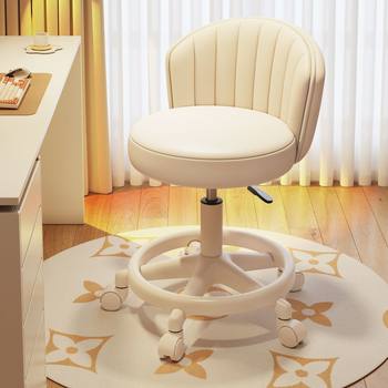 Makeup Chair for Girls' Bedroom, Stool, Makeup Stool, Internet-Famous Dressing Table Chair with Backrest, Manicure Swivel Chair, Home-Use Chair with Backrest