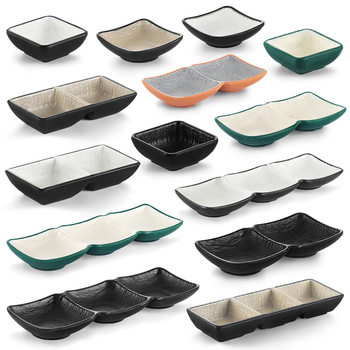 Melamine flavor dish seasoning dipping sauce dish hot pot barbecue shop commercial plastic double grid two or three grid dish small dish dish