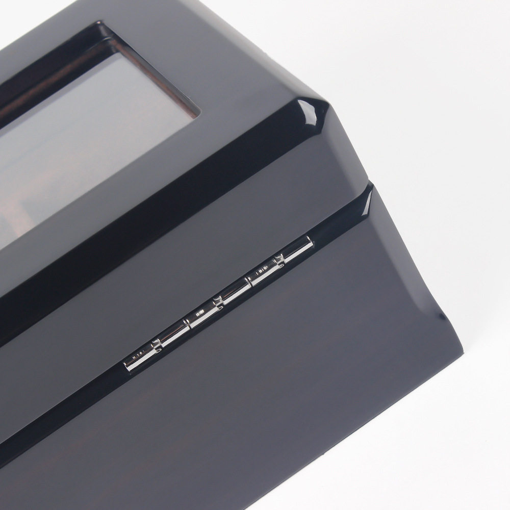 Density Board Spray-Painted Lock Simple European-Style Flip-Top Watch Box Wooden High-Gloss Paint Watch Display Box with Skylight