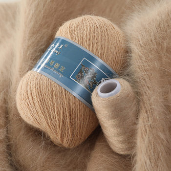 Factory Direct Mink Wool Medium Thick Hand-Knitted Long-Haired Mink Wool Ball Machine-Knitted Yarn Wholesale DIY Wool Ball