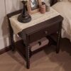 French Medieval Solid Wood Bedside Table Home Bedroom Storage Cabinet American Retro Storage Cabinet Bedside Cabinet