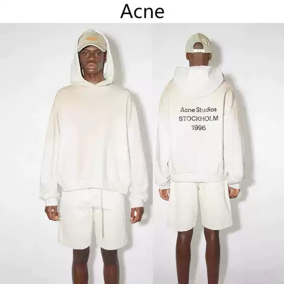 Cross-Border American Retro Ac Style 1996 Letter Print Washed Vintage Unisex Loose Casual Drop Shoulder Hooded Sweatshirt