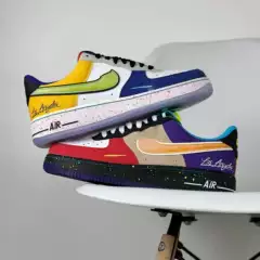Original What the La Collaboration Air Force 1 Versatile Casual Sports Sneakers for Men and Women Af1 Trendy Shoes