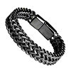 Amazon European and American men's bracelet stainless steel woven double row front and back keel magnet buckle bracelet titanium steel jewelry