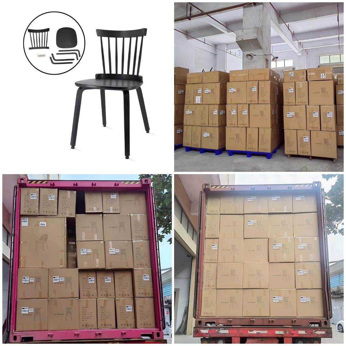 跨境专供温莎椅中古风实木餐椅家用意式极简休闲椅凳子有靠背椅子