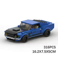 Cross-Border Moc Building Blocks Ford Mustang Boss 302 Racing Car Speed8 Grid Car Assembly Toy