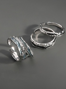 925镀银戒指级感潮牌生身戒食指戒自律指环轻奢小众戒子