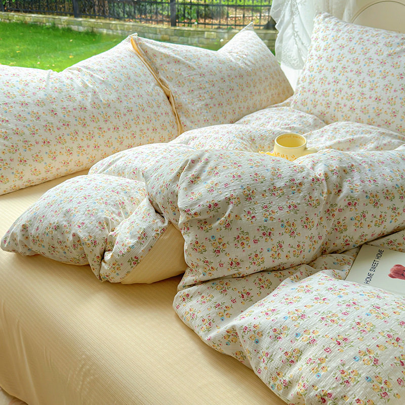 Category a Maternal and Infant Grade Foam Cotton Bedding Four-Piece Set, Washed Cotton Fitted Sheet, Bed Sheet, Quilt Cover Three-Piece Set~Cartoon Animation