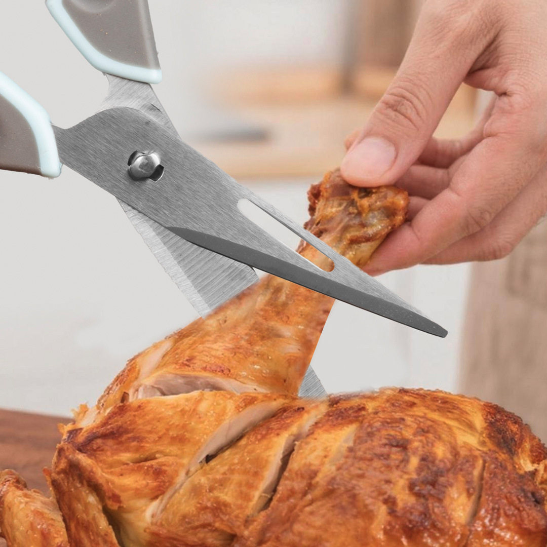 Multifunctional Refrigerator Scissors Magnetic Suction Detachable Household Powerful Chicken Bone Scissors Food Barbecue Scissors Stainless Steel Kitchen Scissors