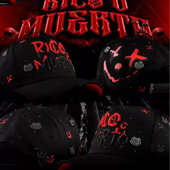 New Model Dandy Embroidered Adjustable Baseball Cap with Curved Brim and Rhinestones, Uncle Beard Style
