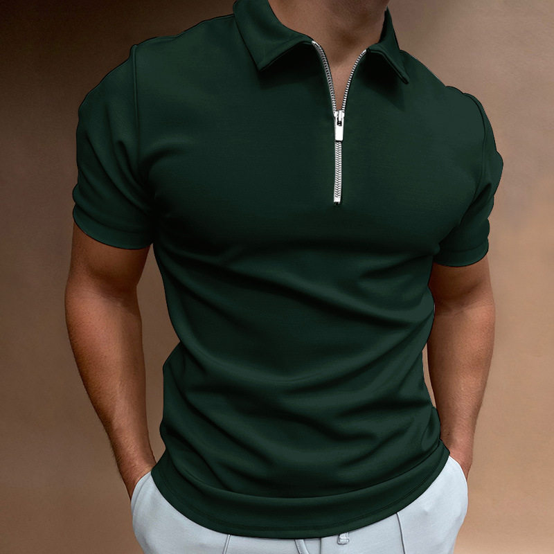 跨境2026夏季男式polo衫纯色短袖翻领t恤休闲合身上衣欧美男装5XL