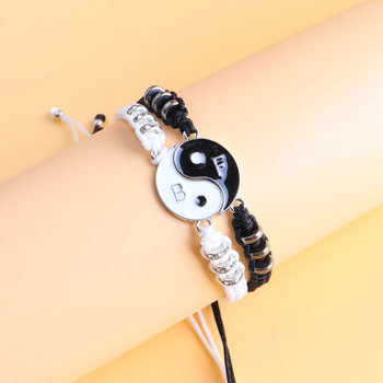Bestfriend Fashion Cross-Border Bf Black and White Tai Chi Bagua Bracelet Couple Braided Black and White Tai Chi Bagua Hand
