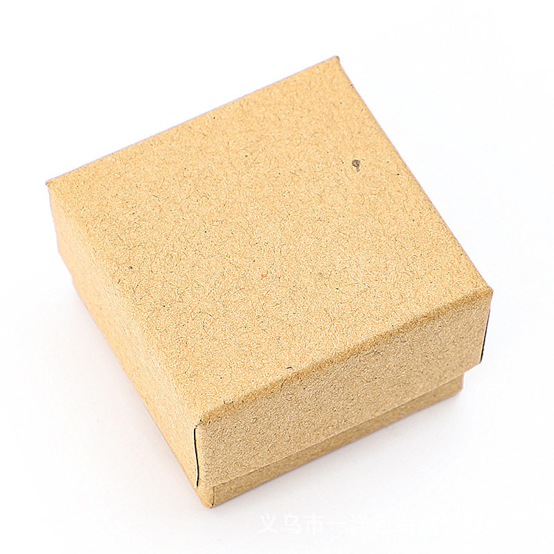 in stock 5*5*3 kraft paper ring box black kraft paper box earrings packaging carton multiple sizes color