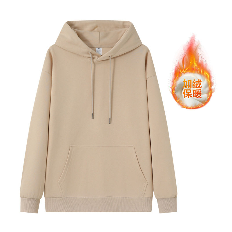 秋冬300g重磅连帽卫衣华棉纯色双层帽加绒潮牌休闲宽松卫衣上衣女