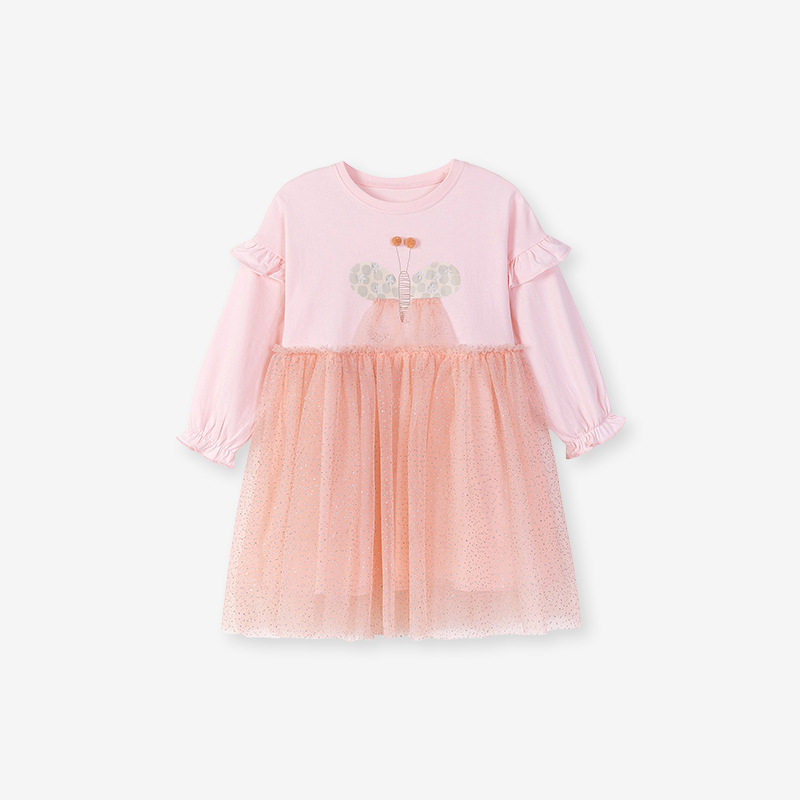 Grosir gaun anak perempuan style, gaun anak perempuan tulle musim gugur, gaun anak lucu